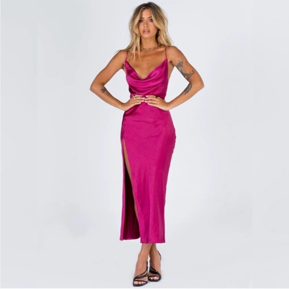 NWT Lioness/Princess Polly Walk the Line Magenta Maxi Dress